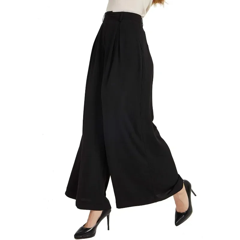 Pants Women  Streetwear Women High Waist Casual Wide Leg Long Palazzo Pants Trousers Regular Size