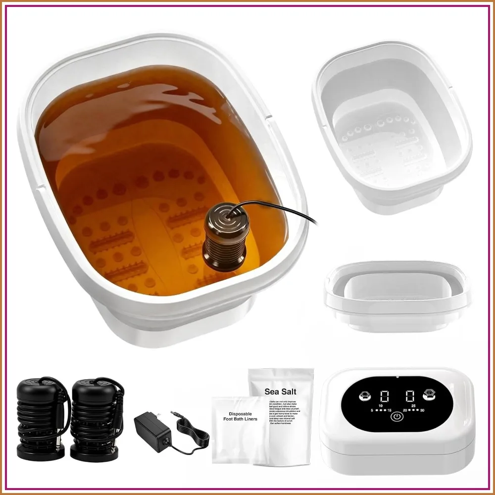 Ionic Foot Detox Machine - Professional Foot Bath Tub with 2 Arrays, 80 Liners & Sea Salt