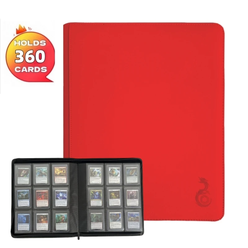 Toploader-binder met 9 zakken, bovenladerbinder voor kaarten, geschikt voor 360, kaartmappen voor ruilkaarten of sportkaarten in 3 x 4''