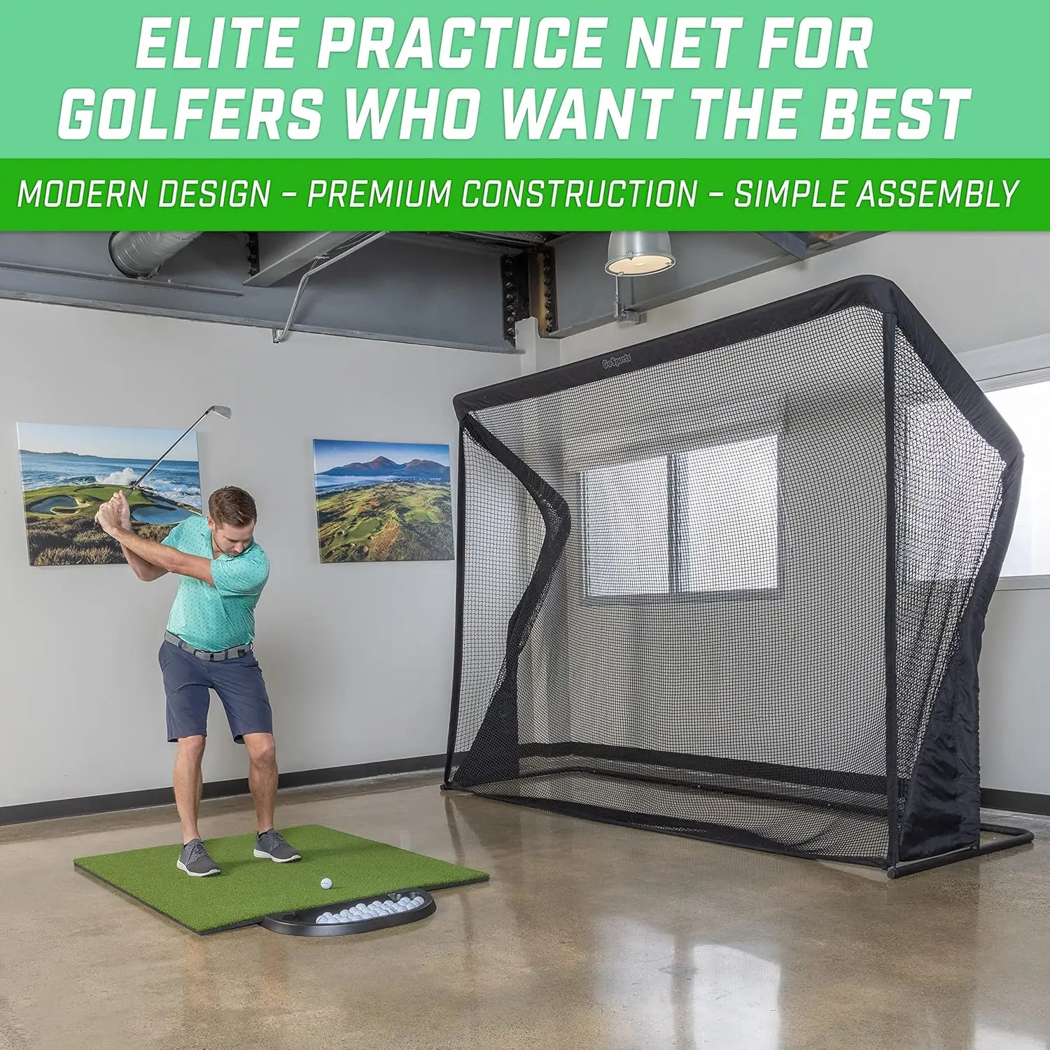 Elite Golf Practice Net with Steel Frame - Choose 10' or 7' Size