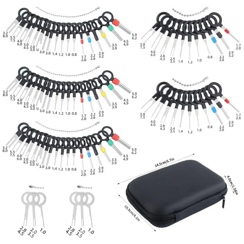 Car Terminal Removal Kit 38/82pcs Wire Plug Connector Extractor Puller Release Pin Extractor Set Terminal Plug Repair Tools