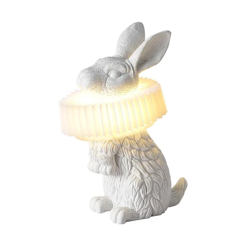 New cartoon rabbit resin decoration table lamp bedroom room decoration lamp atmosphere lamp