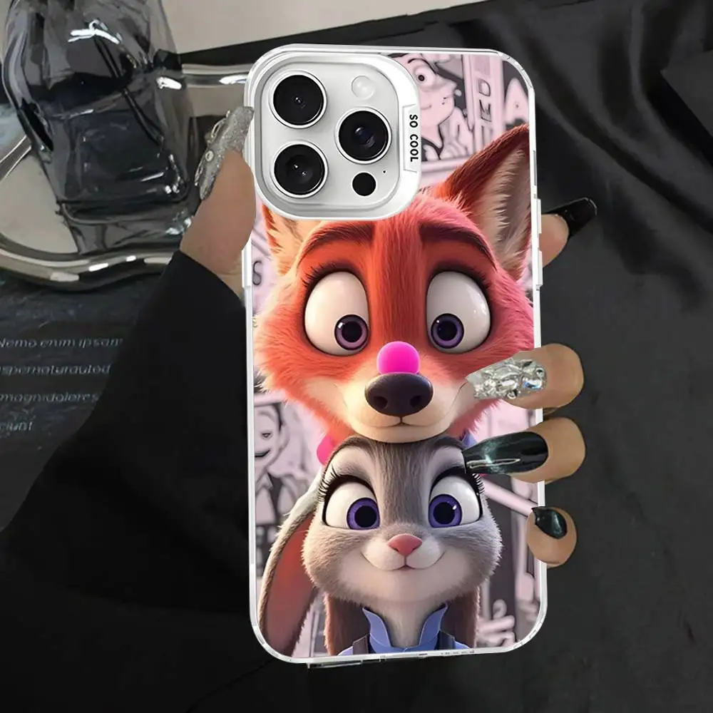 Zootopia Nick Judy جراب هاتف آيفون 17 16 15 14 13 12 11 برو ماكس ماتي للصدمات عودة مكافحة سقوط ماتي غطاء