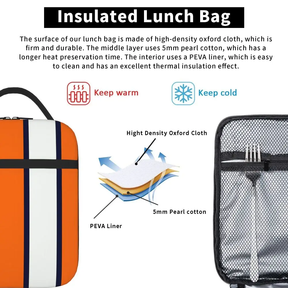 Bestselling Luton Town Retro Away 1977 -78 Orange And White Everyday Use Large Lunch Bag Playground Snack Thermal Lunch Bag