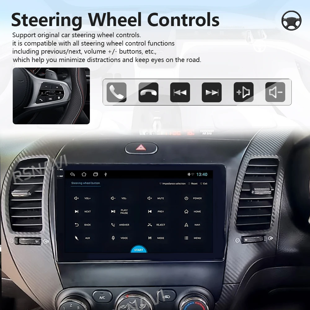 Plug and Play Android 16 wifi+4G Carplay AUTO Car Radio For Kia K3 Cerato Forte RHD 2013-2017 Navigation Video Stereo Multimedia