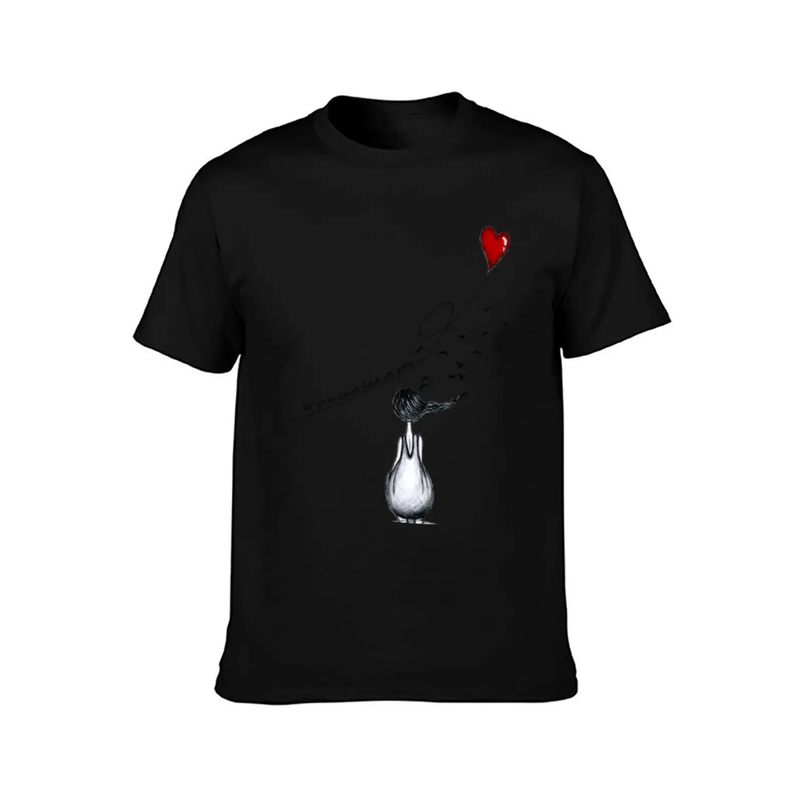 let your heart find its way T-Shirt Basic Solid Color Short Sleeve T-Shirt