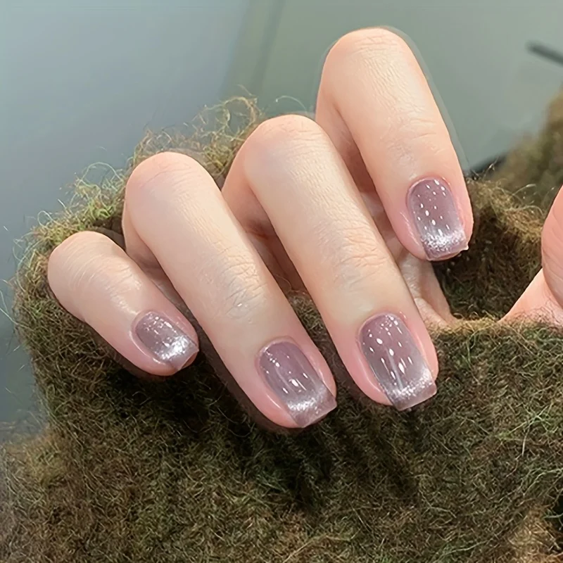 طلاء أظافر S112 بيربل سول 10 مل بدون خبز على شكل عين القطة. قاعدة الروح الأرجوانية مع بريق اللافندر. سريع الجفاف، يدوم طويلاً #4