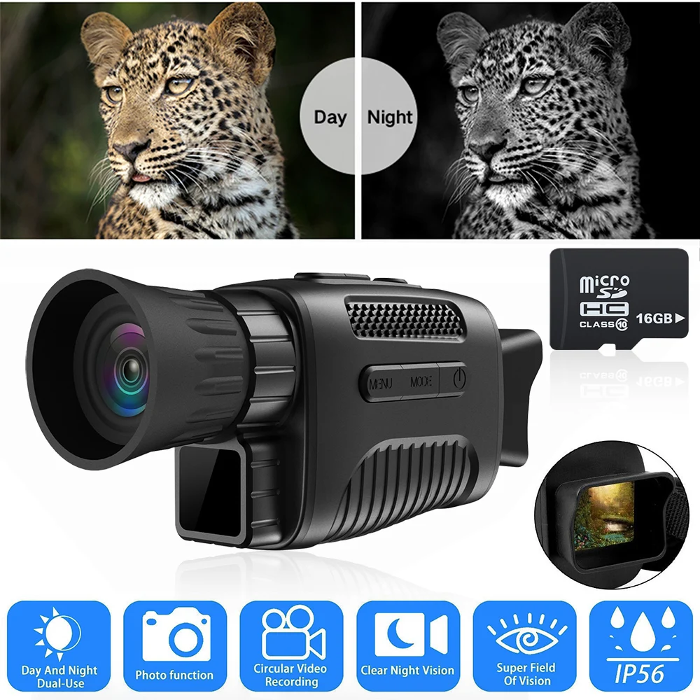 NV650 24MP 1080P 30fps Night Vision Device Infrared Optical Night Vision Monocular Device 6.8X Digital Zoom Photo Video Playback