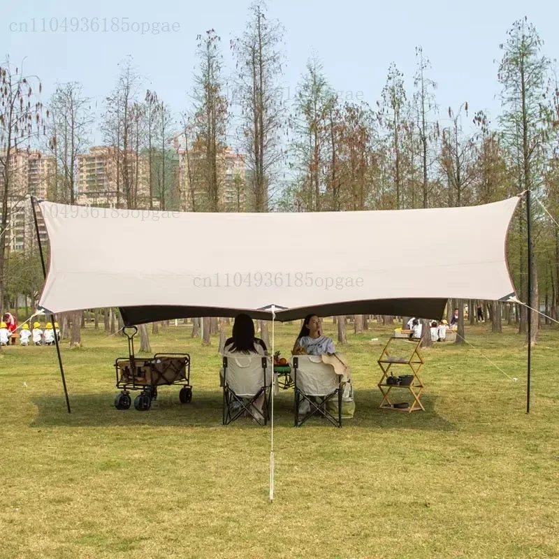 Outdoor PVC 2000mm waterproof camping tarp, quick and automatic opening, adjustable height, UV protection, rectangular beach