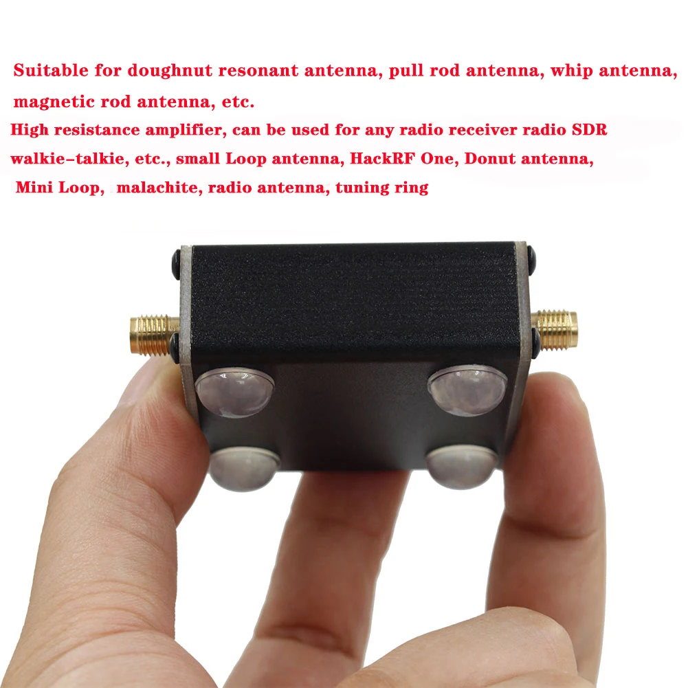 High Impedance Amplifier Donut Antenna for HackRF One Doughnut Short Wave Antenna Built-In 600mah Battery for SDR Walkie Talkie