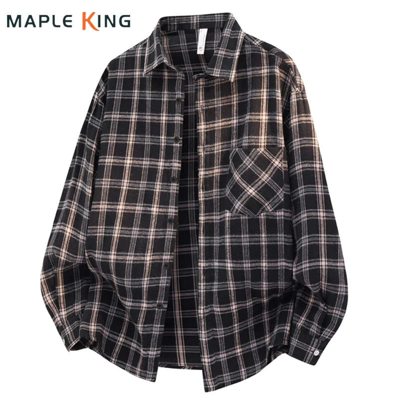 

Harajuku Plaid Shirts for Men Women Casual Long Sleeve Loose Cardigan Hombre 2026 Vintage Clothes Man Work Shirt Chemise Tops