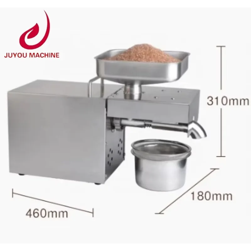 JUYOU Mini Small Tabletop Home Use Oil Extraction Making Edible Olive Oil Press Machine