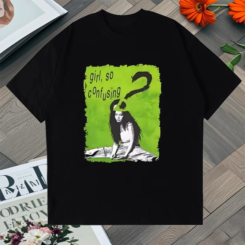 

2025 New In CHARLI XCX GIRL SO CONFUSING Graphic short sleeve Tee shirt Men Women 100% Cotton Oversized t-shirt Unisex clothing