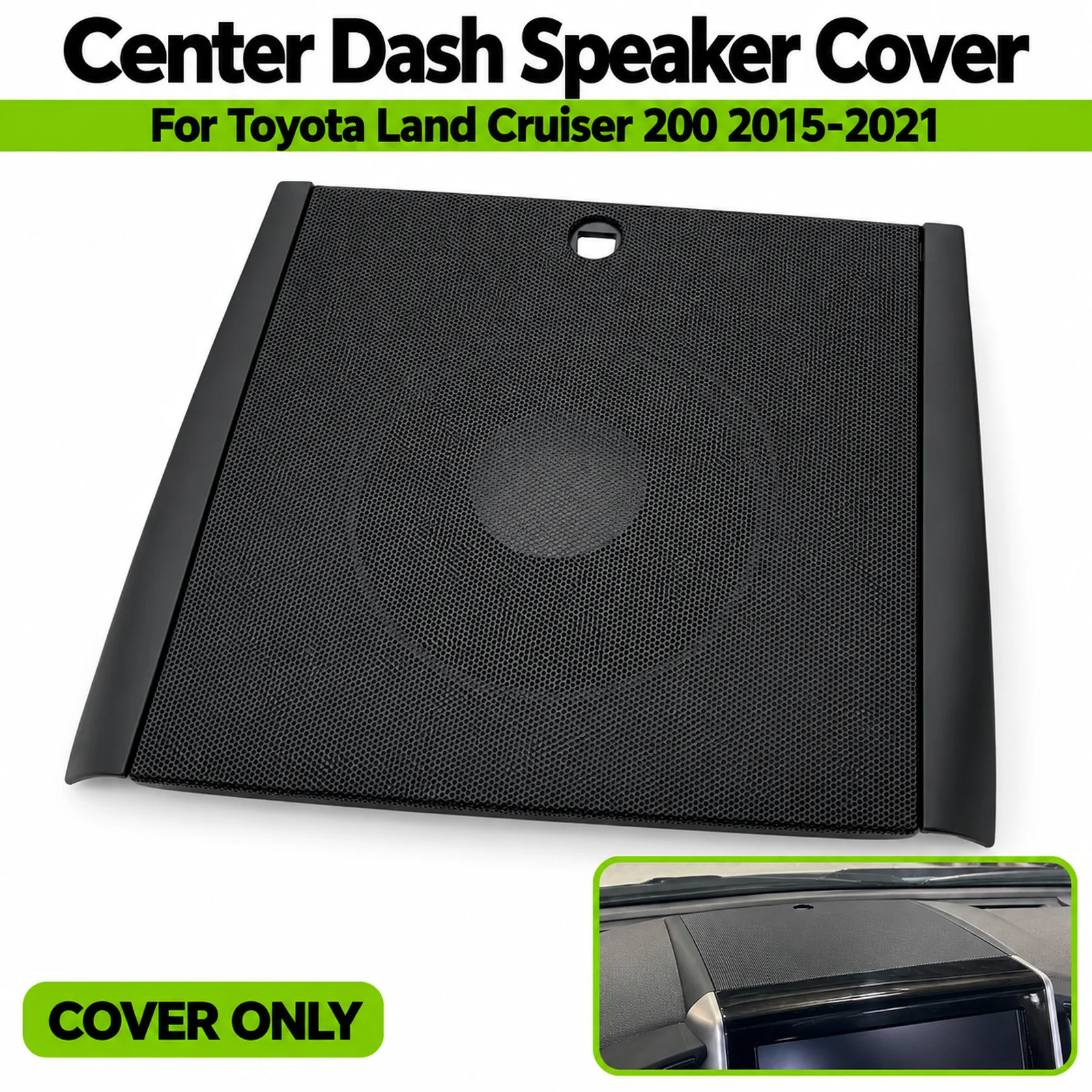Center Dashboard Speaker Cover For Toyota Land Cruiser 200 2015-2021 5.7L Black Mesh Grille 1 PC OE55510-60070 No Speaker Sensor
