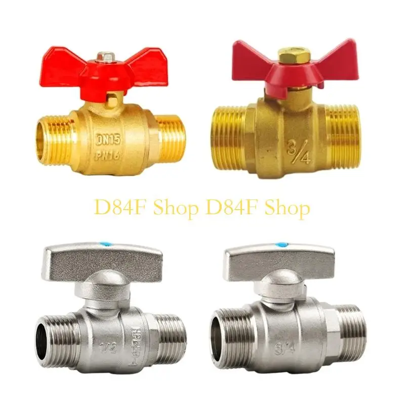 D84F Premium Industrial Double Male Thread Ball Valves 1/2 Inch Or 3/4 Inch SuitableFor Home And Commercial Industry Plumbing