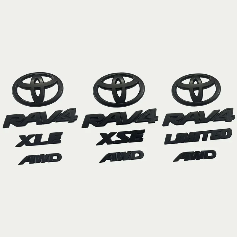 4PCS Matte Black ABS OVERLAY logo Emblem for 2019 - 2024 TOYOTA RAV4 XLE XLE LIMITED EMBLEM KIT Trunk sign sticker car accessory view 2