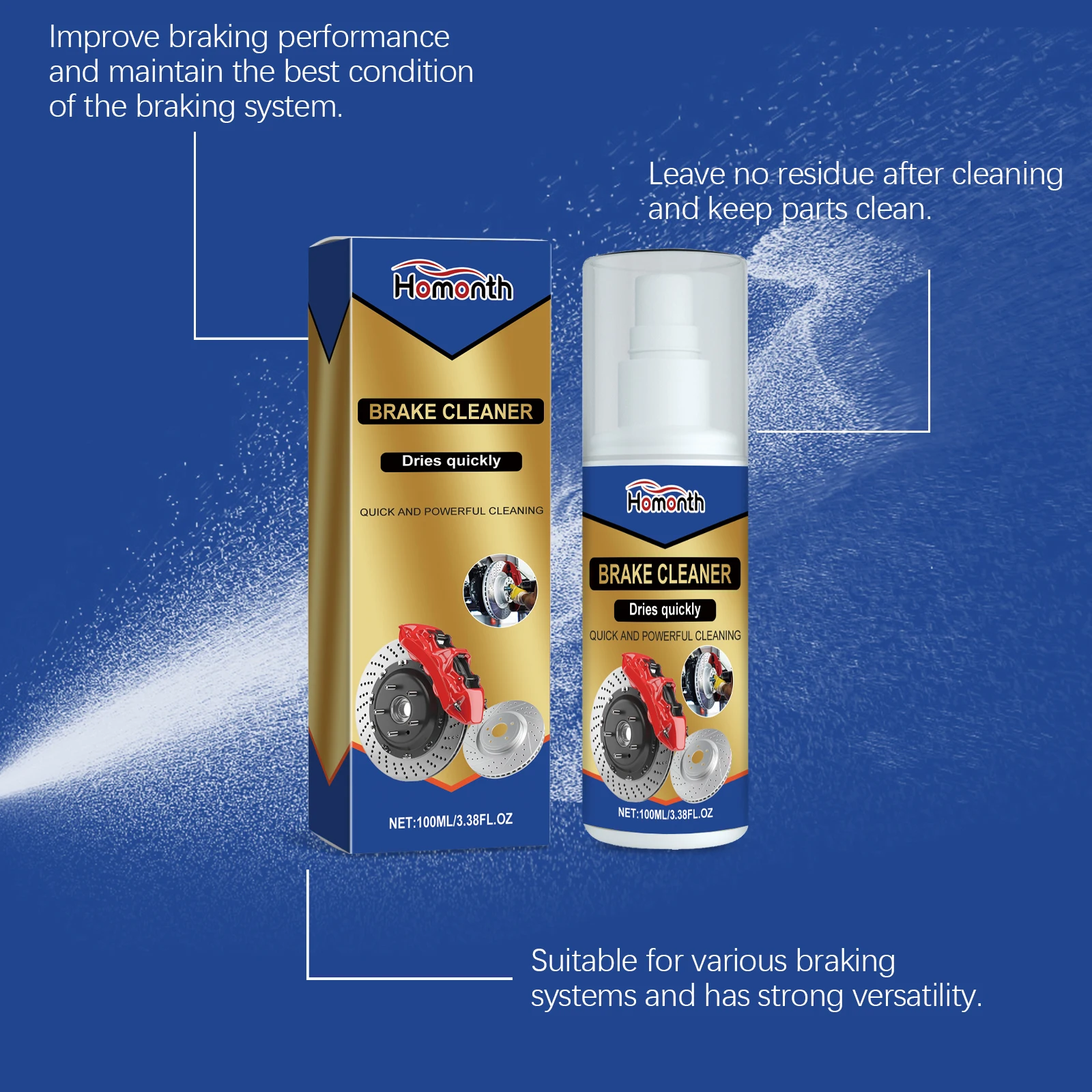 Automotive Brake Cleaner Effectively Removes Extends Brake System Lifespan High-Performance Brake Cleaner