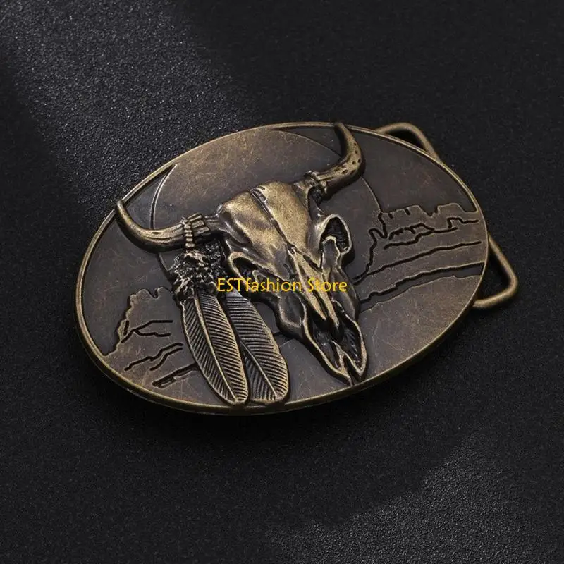 Y5GC الثور رئيس مشبك للمراهقين حزام رجالي دلاء معدنية للسراويل الملابس الرائعة والاكسسوارات خمر حزام مشبك الكبار