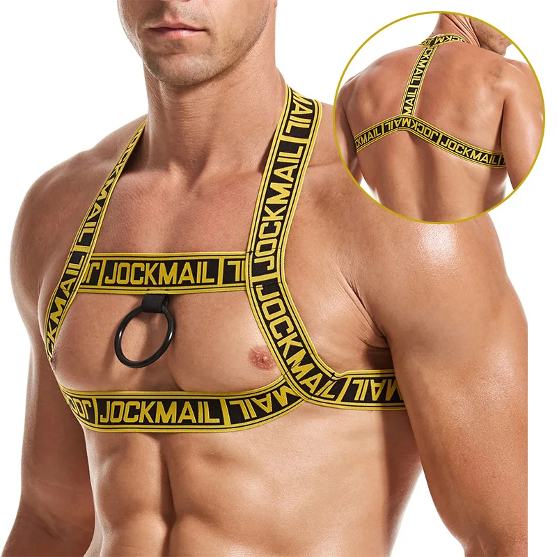

Man Harness Sissy Fetish Man Rave Costumes Lingerie Sexy Men Strap Shoulder Bondage Chest Elastic Belt Erotic Hombre Hollow