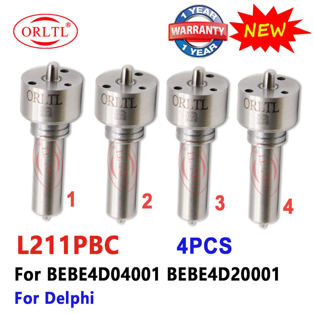 

4PCS L211PBC Diesel Injector Sprayer L 211 PBC Fuel Injection Nozzle L211PBC For Delphi BEBE4D04001 BEBE4D2001
