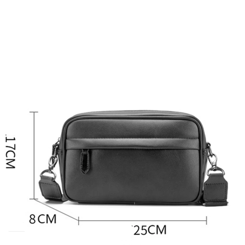 Fashion PU Leather Men\'s Crossbody Bag Business Men Shoulder Bags Solid Black Messenger Bag Male Short Trip Sling Bag Handbag