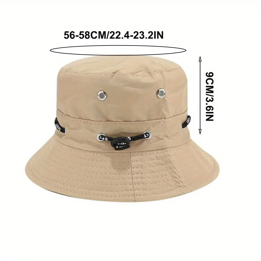 Stringed Bucket Hat Panama Breathable Sun Protection Fisherman Hat For Men Women Girls Summer Travel Sports Hiking Beach Bob Hat