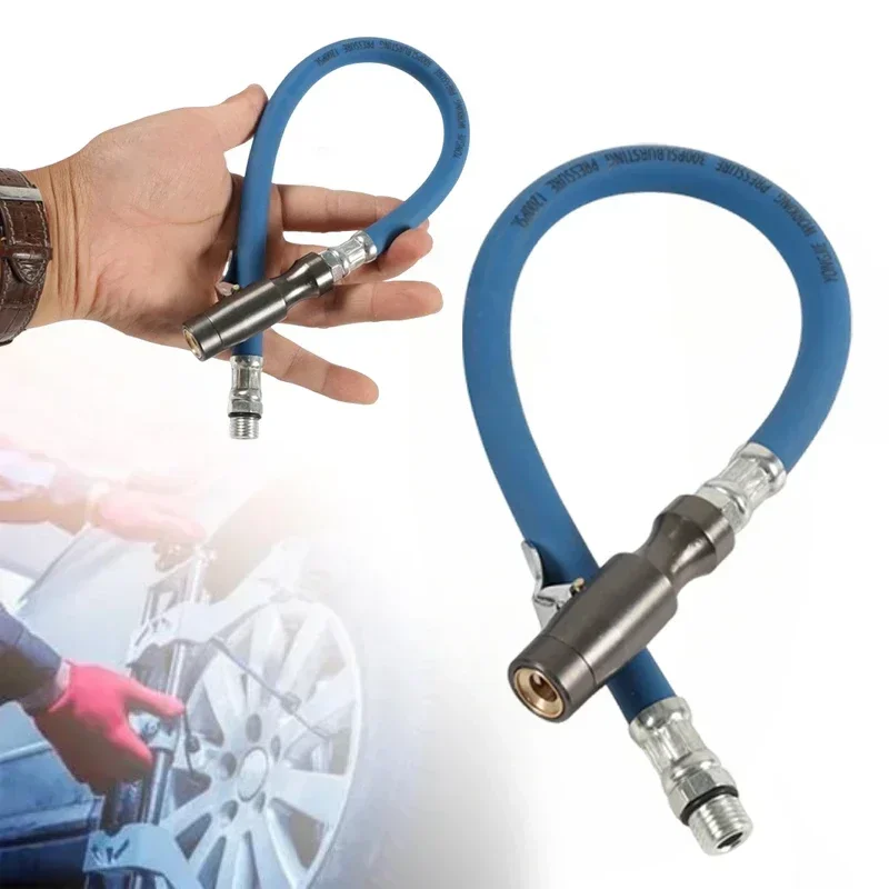 1PCS Automobile Air-filling Tire Pressure Gauge Tube Self-locking Tire Pressure Gun Gauge Inflation Extended Tube 9.5/12.5mm