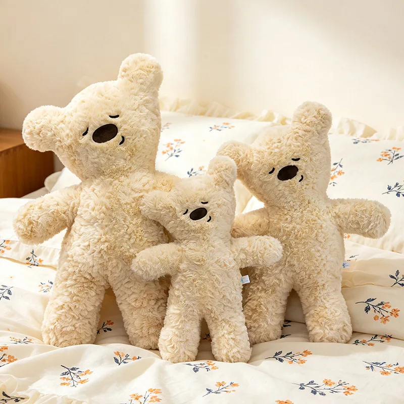 Minimalist Plush Bear Doll Set Simple Teddy Bear Stuffed Toy, Cute Family Figure Plush Pillow Sofa Bed Decor Birthday Gift