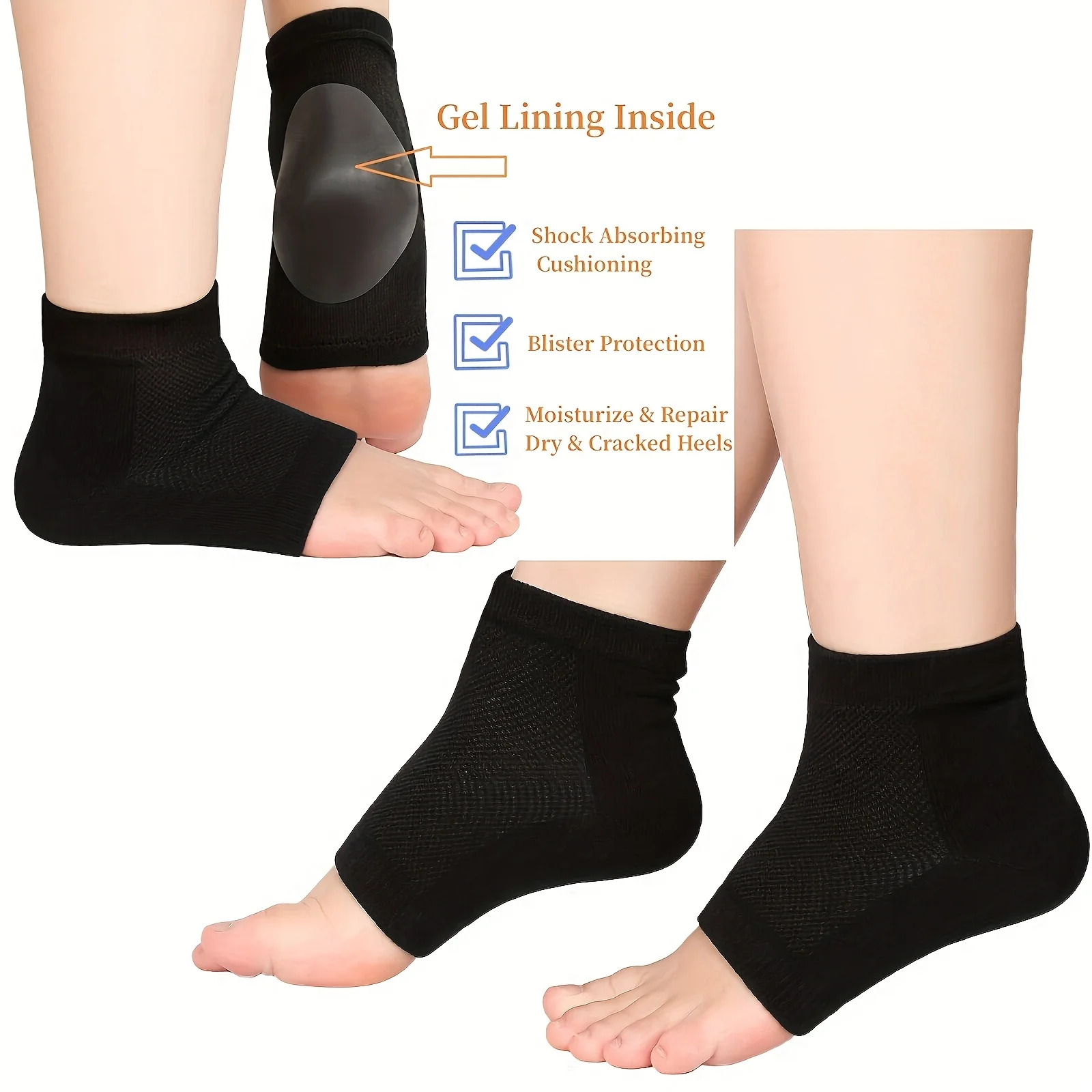 Moisturizing Socks for Dry Cracked Feet,Foot pads,Moisturizing Gel Heel ,Socks Gel Socks for Sleep Socks for Dry Cracked