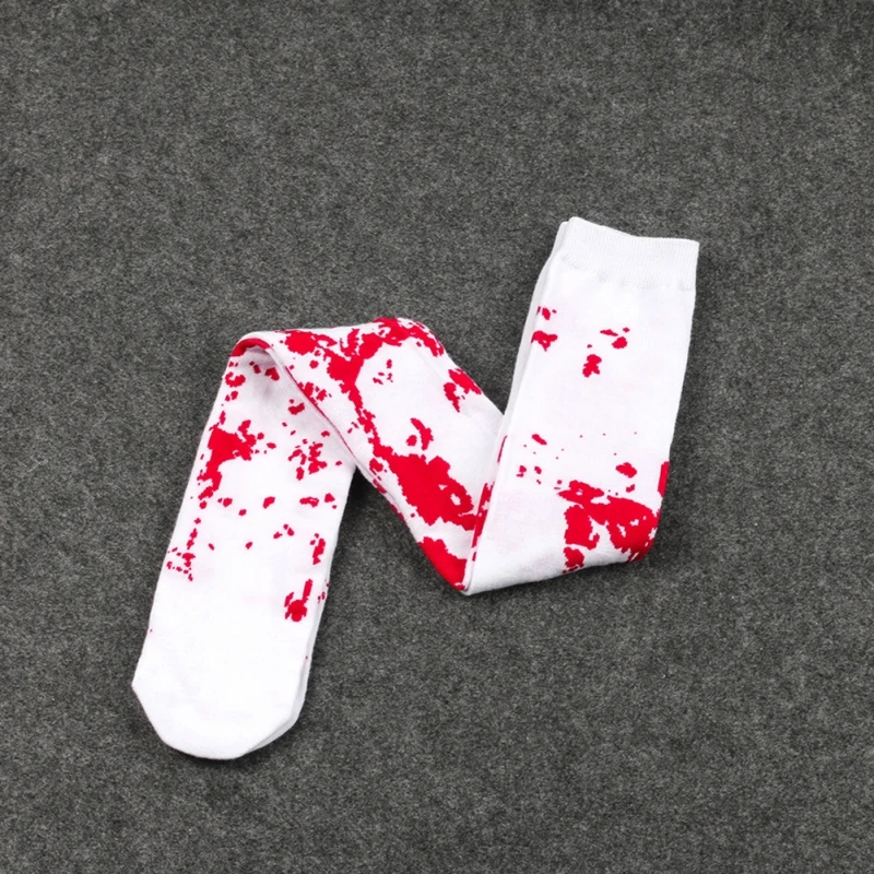 Halloween Cosplay Costume Nurse Socks Bloody High Stockings Girls Stockings Blood Stained High Socks Halloween Over Knee Socks