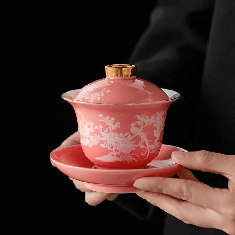 

Kombucha Sancai Gaiwan, одиночная чайная чаша высокого класса, женская чайная чаша в китайском стиле, синий Gaiwan