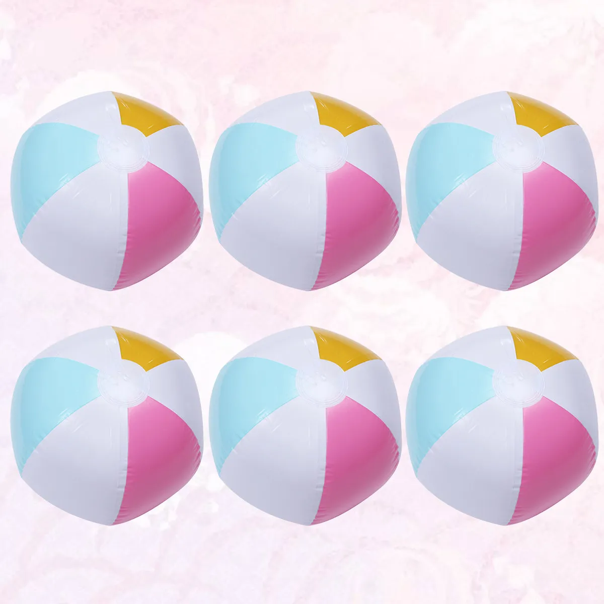 6 Pcs Inflatable Sport Balls Beach Party Inflatables for Kids Toy Colorful PVC Pool Toys