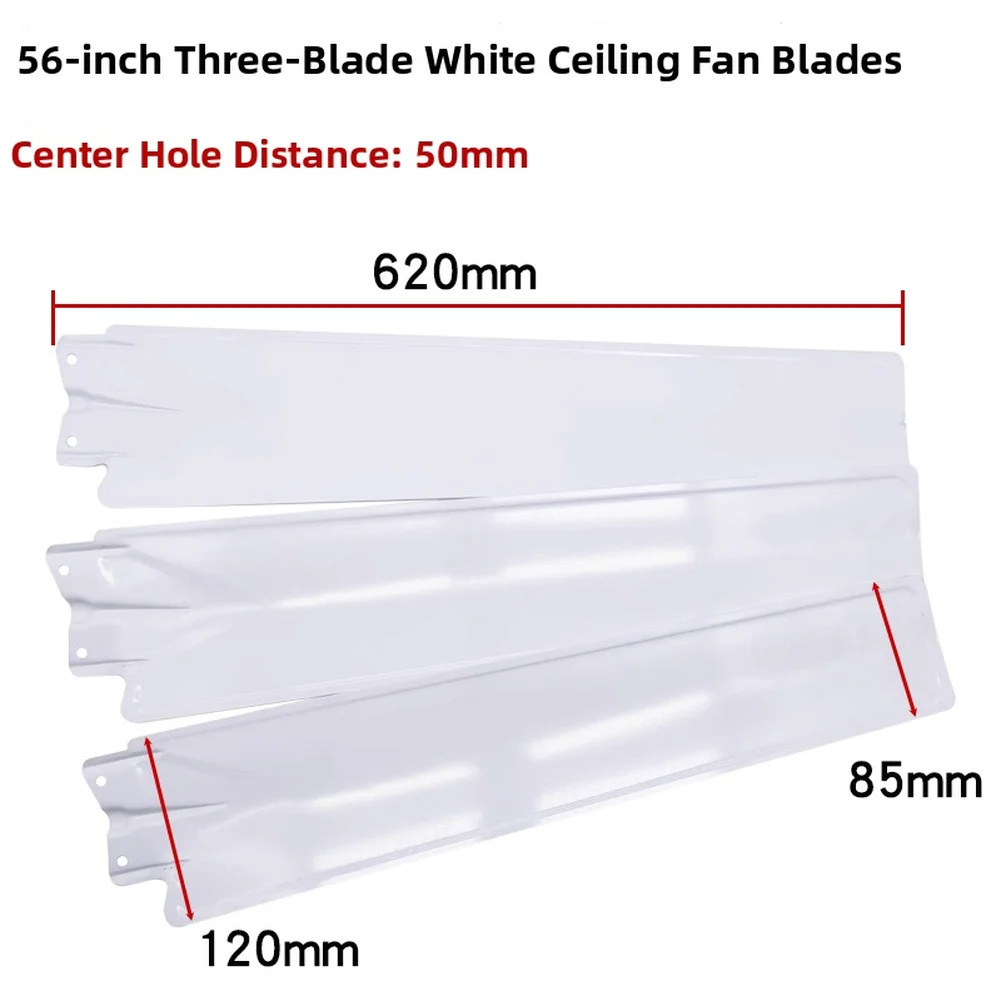 Iron Fan Blade Replacement Kit for Midea Diamond Large Ceiling Fans Matching OEM Mounting Hole Pattern and Torque Specifications
