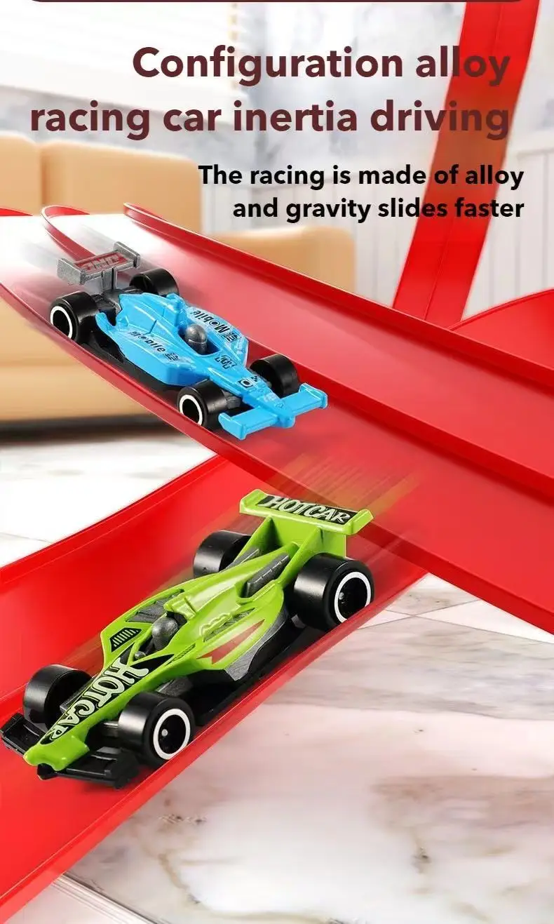 5M 플렉시블 트랙 장난감 & 미니어처 자동차 DIY 경쟁 레일 차량 게임 휴대용 롤업 레이스 트랙 교육용 선물 어린이용