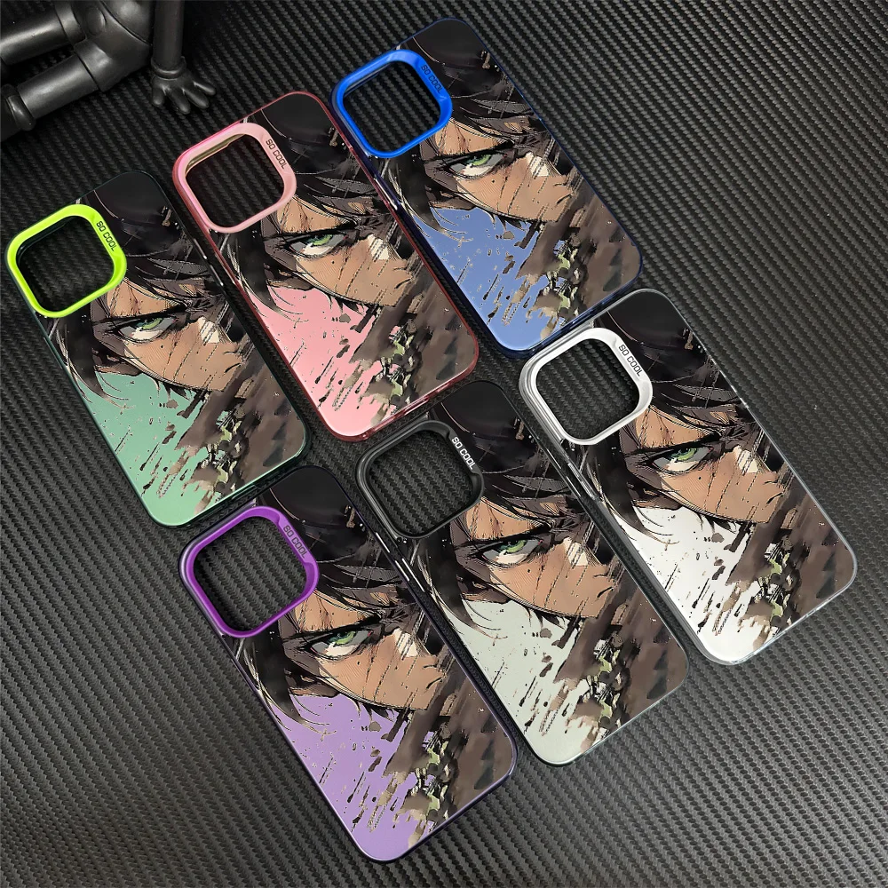 A-Attack On Titan E-Eren Yeager Phone Case for iPhone 12 11 13 14 15 16 Max Pro Plus Laser Cover IMD