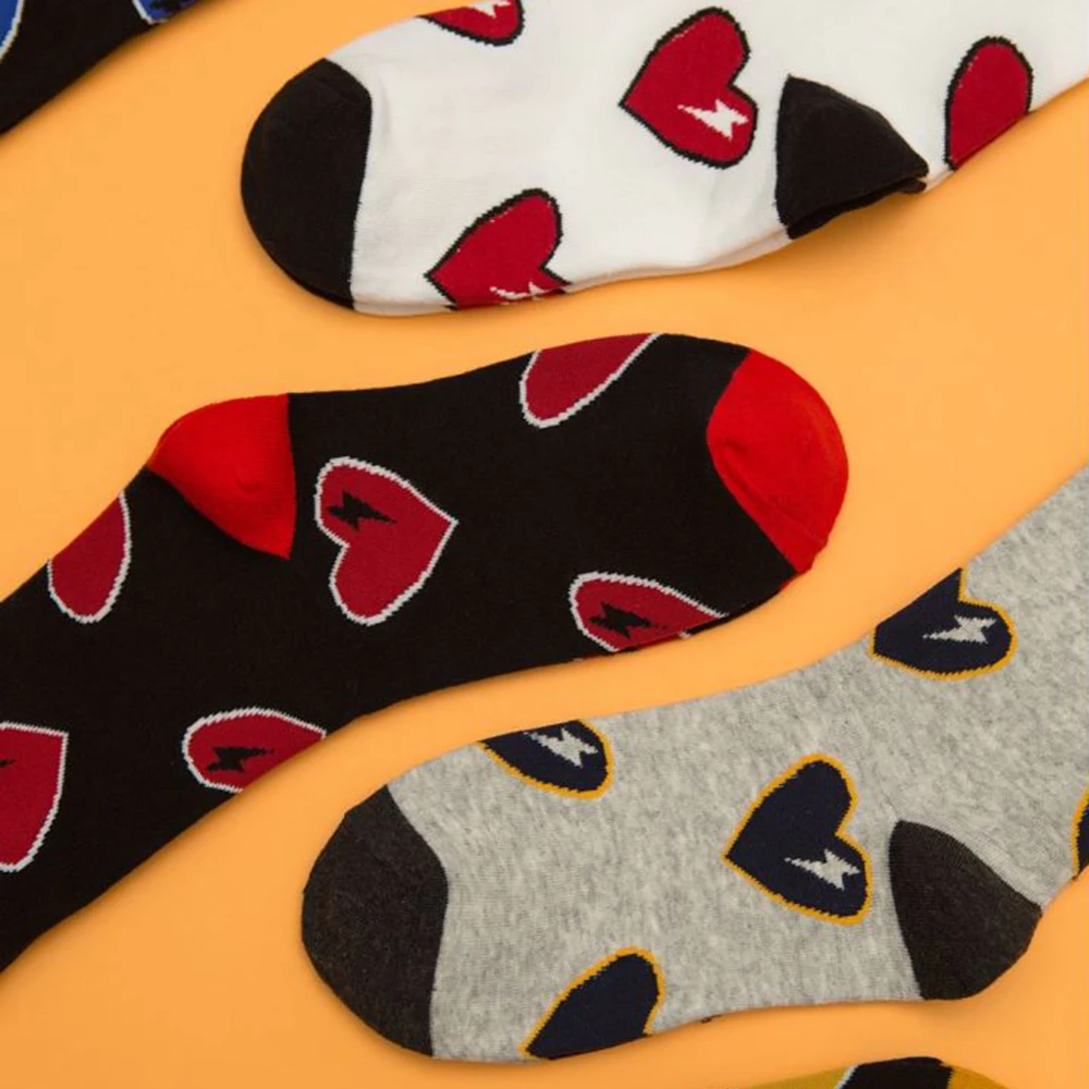 Autumn Winter Long Socks Women Love Heart With Japanese Style Casual Socks Female Beautiful Brand Designer Kawaii Sweet Sokken