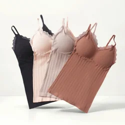 Winter Thermal Underwear Women Tank Tops Female Top Plus Size Camis Female Comfort Underwear Thermal Padded Camisole