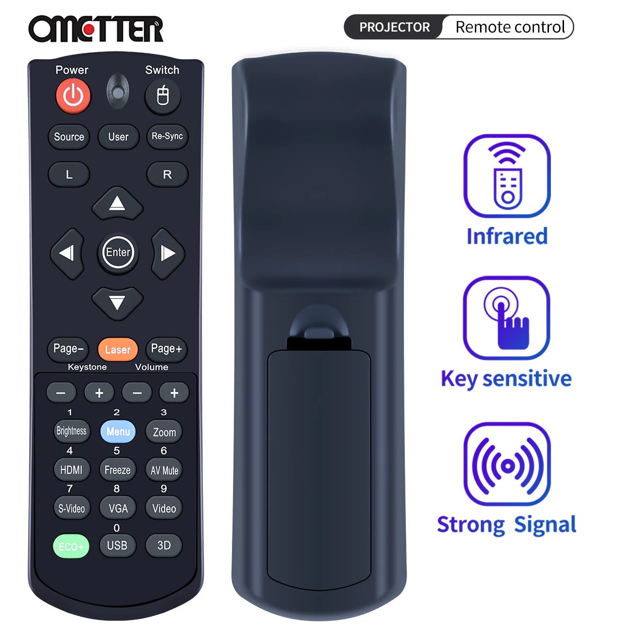 Original Projector Remote Control for Optoma X304M W304M DS328 ZX210ST ZW210ST DS330 DW330 DX328 DX330 DX5100 EH501 H100 S302