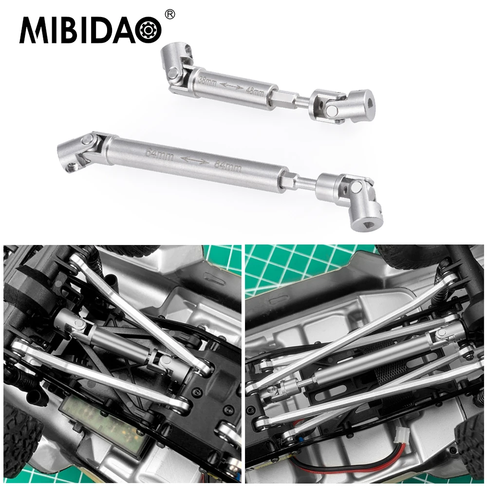

MIBIDAO 2Pcs Stainless Steel Center Drive Shaft for Axial SCX24 Jeep Gladiator AXI00005 1/24 RC Crawler Car Upgrade Parts