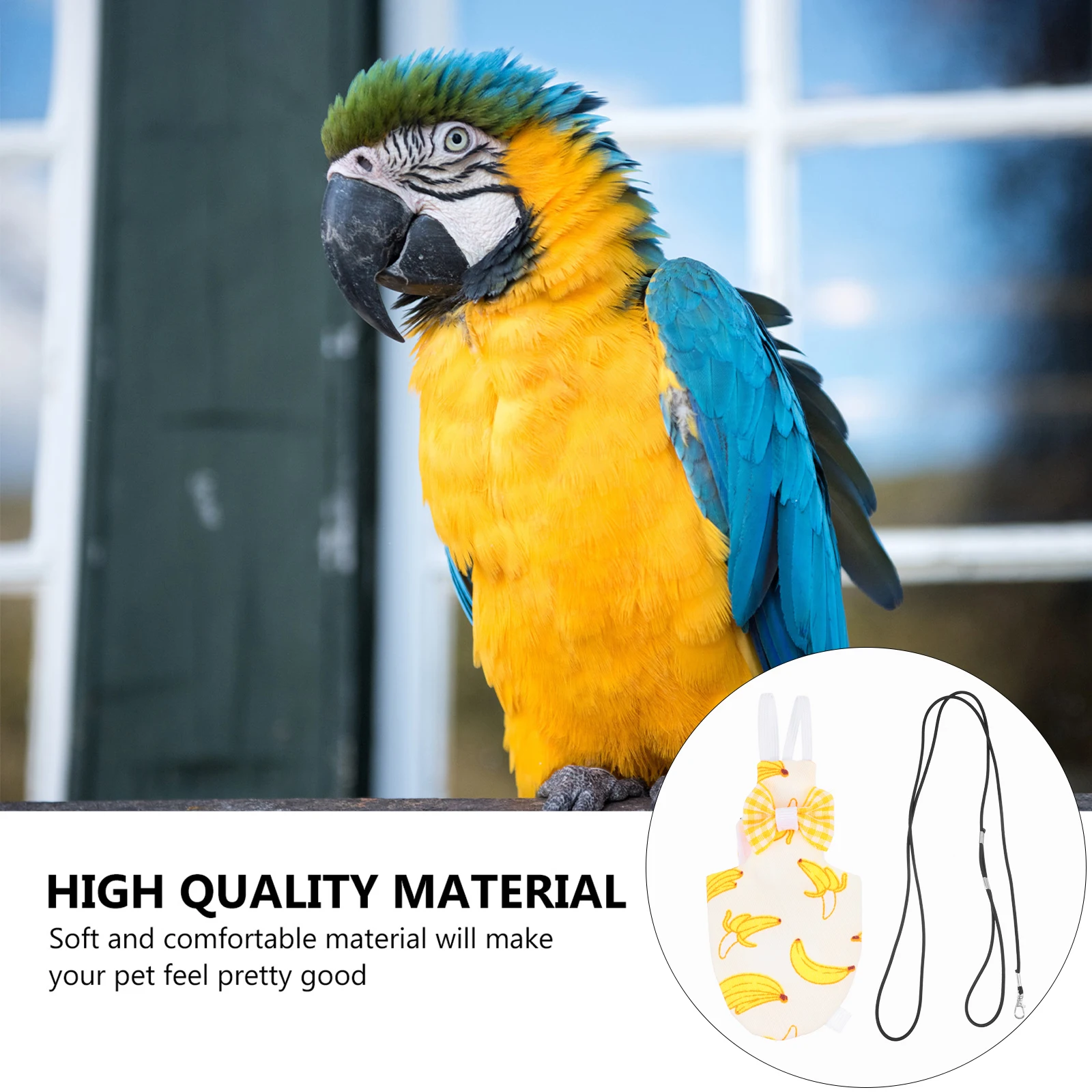 

Parrot Flight Suit Bird Diaper With Leash Adjustable Lightweight For Budgie Cockatiel Lovebird Green Cheek Conure Pet Bird Suit