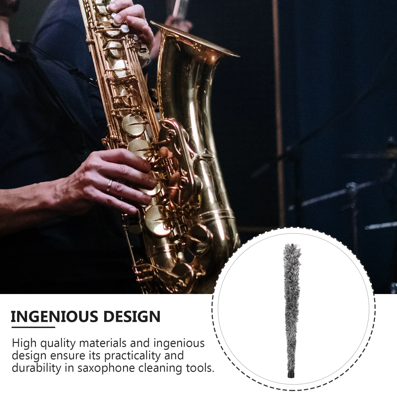 

Saxophone Cleaning Brush Durable Cotton Thread Practical Compact Saxophone Maintain Care Tool Professional Cleaner