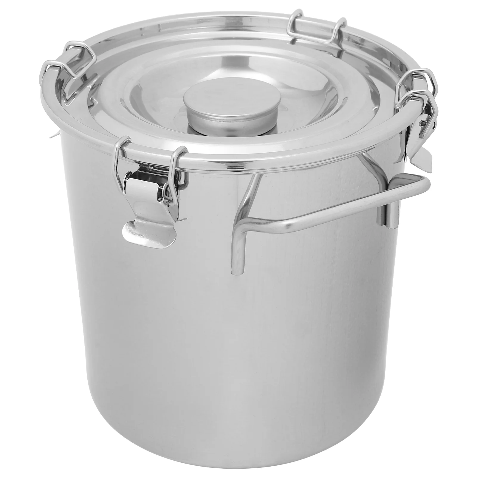 Stainless Steel Sealed Bucket Food Storage Multi-function Container Metal Barrel Household 304 Canister