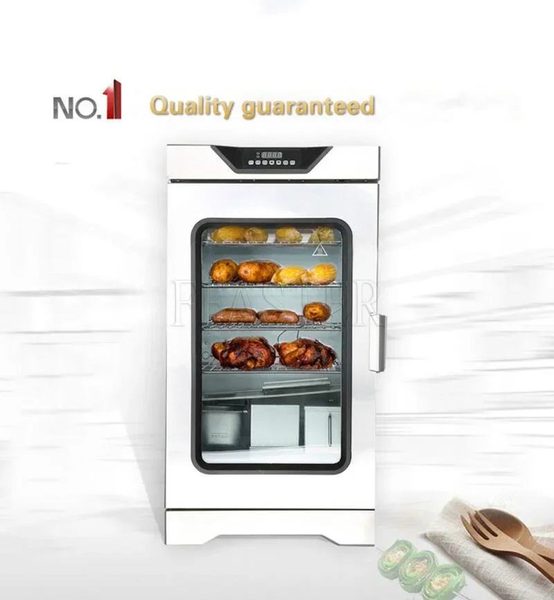 فرن/سماك سجق صغيرة فرن لحم الخنزير المقدد المدخن 60L فرن كهربائي ذكي فرن دخان كهربائي رقائق الخشب استخدام اللحوم دخان