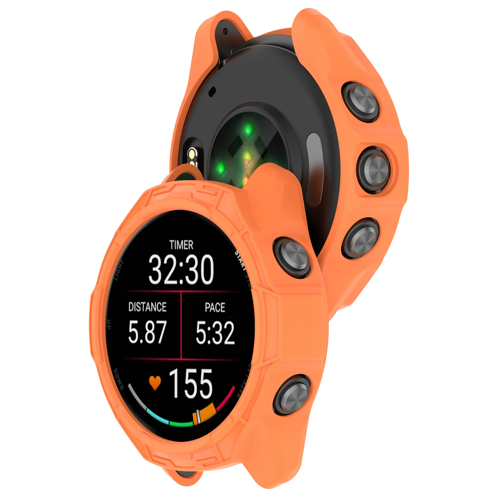 For Garmin Forerunner 570 42mm TPU Protective Case Hollow Design Shockproof Watch Cover - Orange view 5
