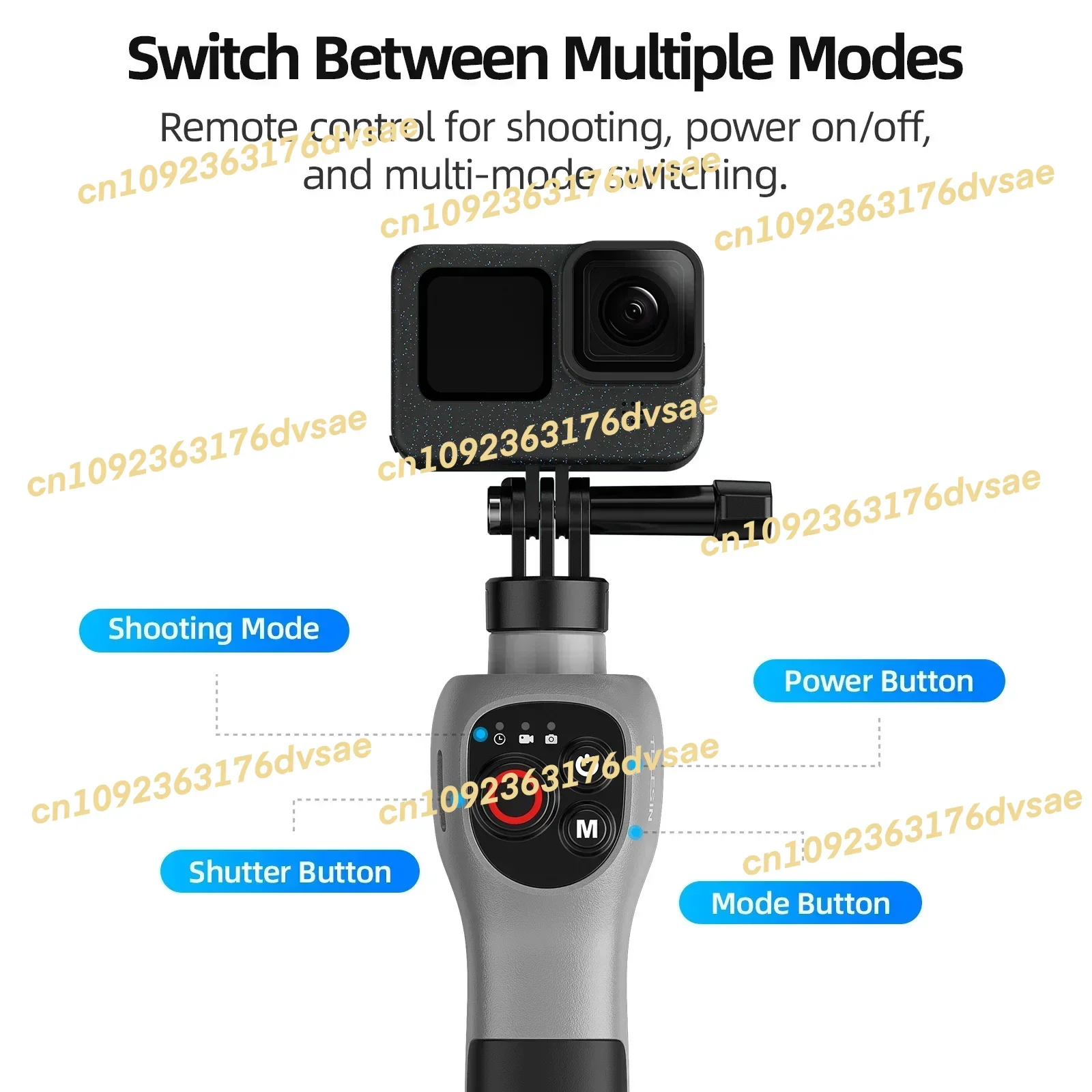 ملحقات كاميرا الحركة من TELESIN لـ Go Pro 12/11/10/9/8 30M عصا سيلفي احترافية للغوص تحت الماء وجهاز تحكم عن بعد #5