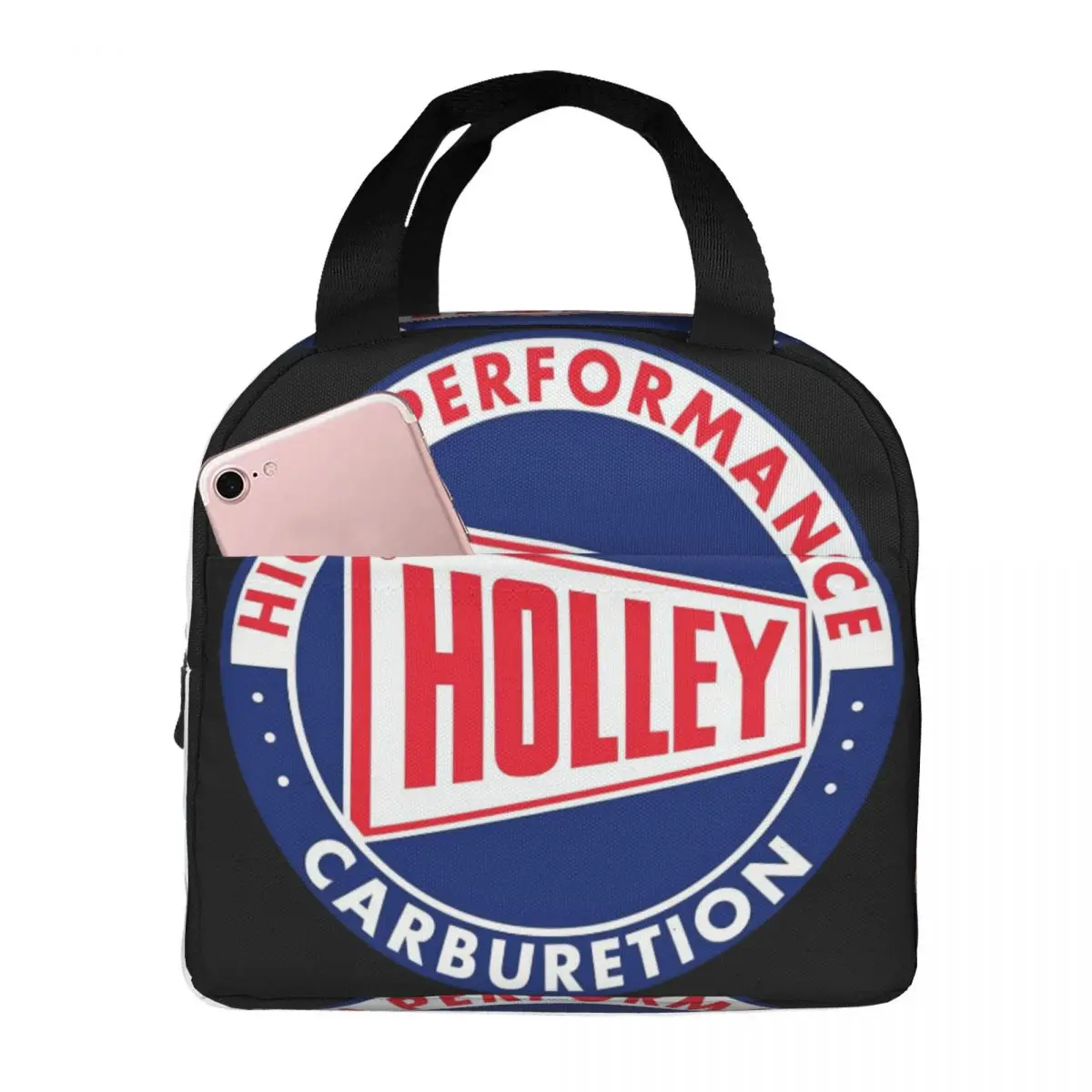 

Holley High Performance Carburetion Logo Lunch Bag Unisex Portable Cooler Insulated Lunch Box Food Bento Box