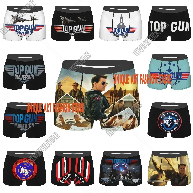 Custom Hot Film Maverick Top Gun Underwear Men Stretch Boxer Briefs Shorts Panties Soft Underpants For Homme