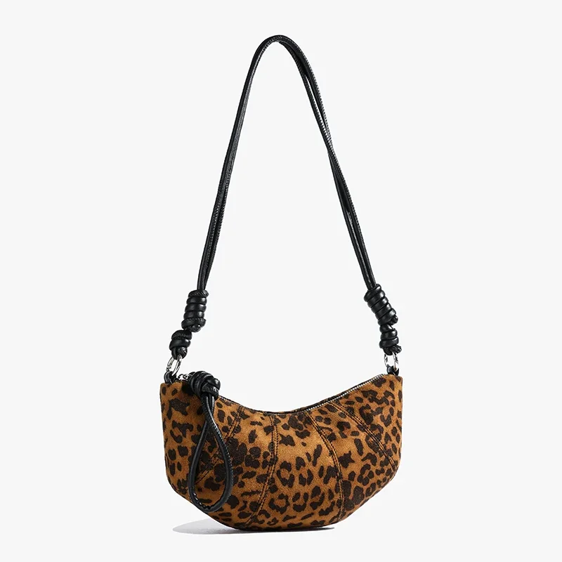 Women's Leopard Print Crossiant Bag Designer Luxury Handbags and Crossbody Purses Exact Replicas Brand Ladies Shoulder Bag 2024