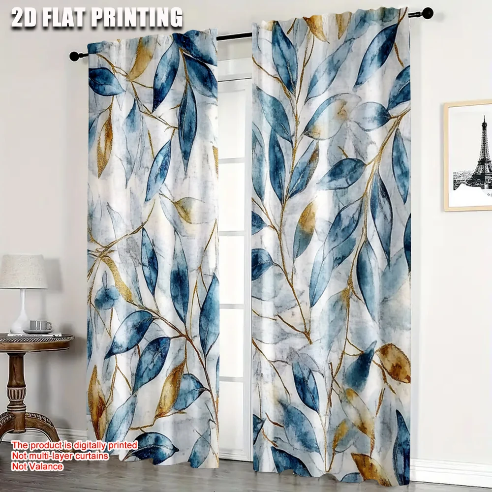 2pcs,2D plane printing Curtains&Window Treatment Art Floral Versatile 100% Polyester (without rod) Versatile All Perfect for