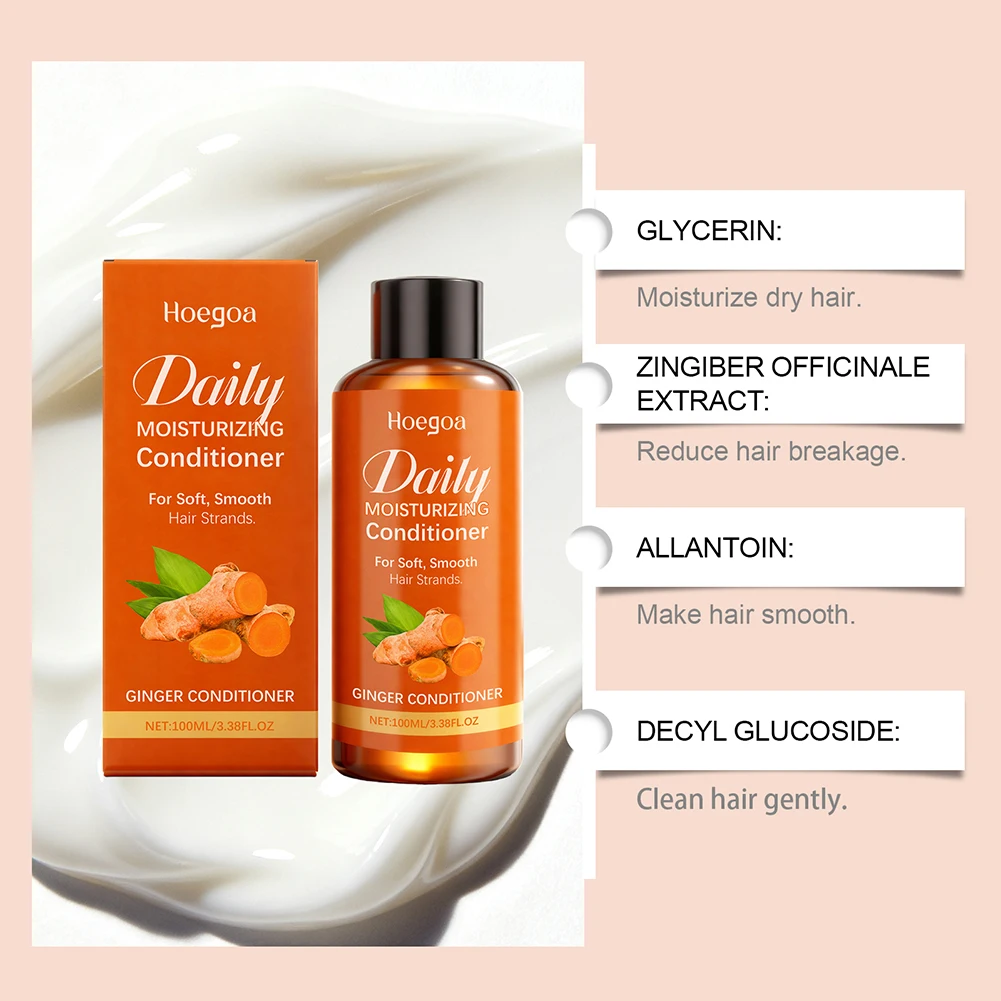 100ml Ginger Softening Hair Conditioner For Frizzy Dry Hair Deeply Nourishes Scalp Promotes Hair Growth Ginger Oil Conditioner